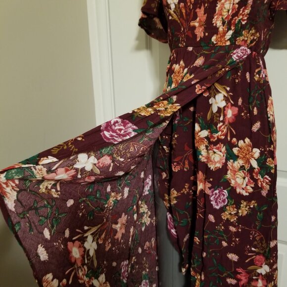 Floral High Low Faux Wrap Spring / Summer Dress - Picture 11 of 13